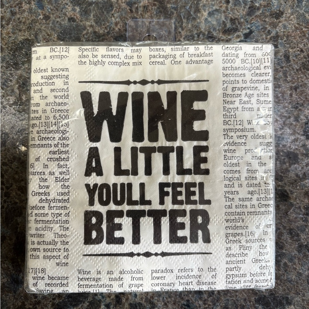 Wine Themed Paper Napkins